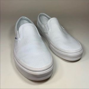 white slip on vans used